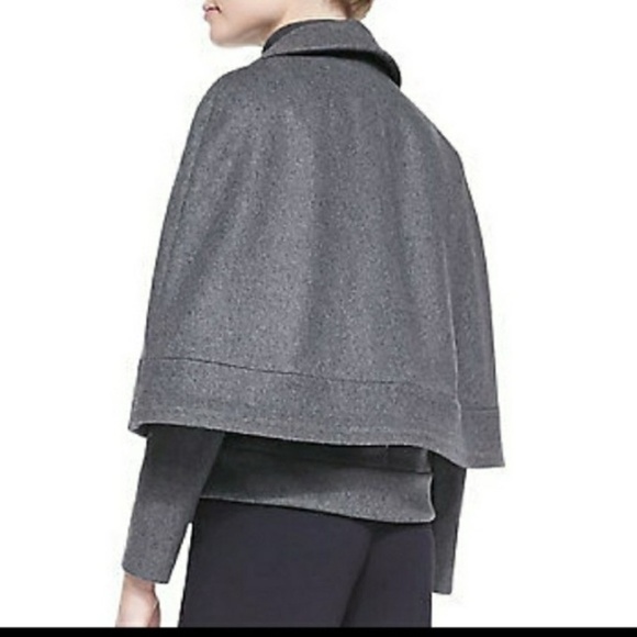 Tory Burch Jess Jacket in Grey Melange with Removable Cape Size 10 - Picture 10 of 10